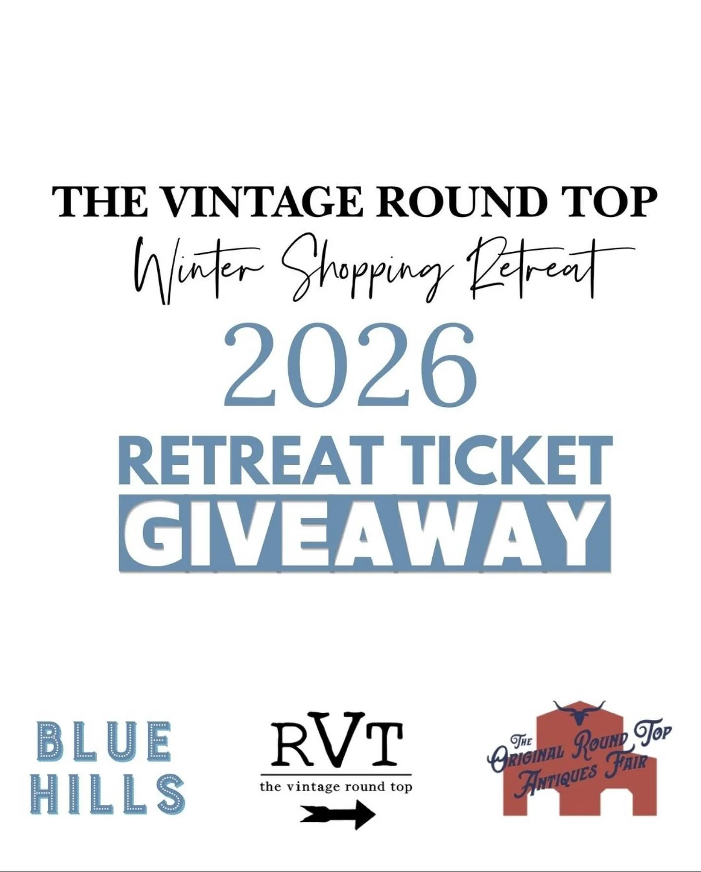 The giveaway you&rsquo;ve been waiting for is HERE! 🎉🙌

To kick off the fall antique show, @thevintageroundtop @bluehillsatroundtop and @roundtopantiquestexas have teamed up to give one lucky winner a ticket to The Vintage Round Top Winter Shopping