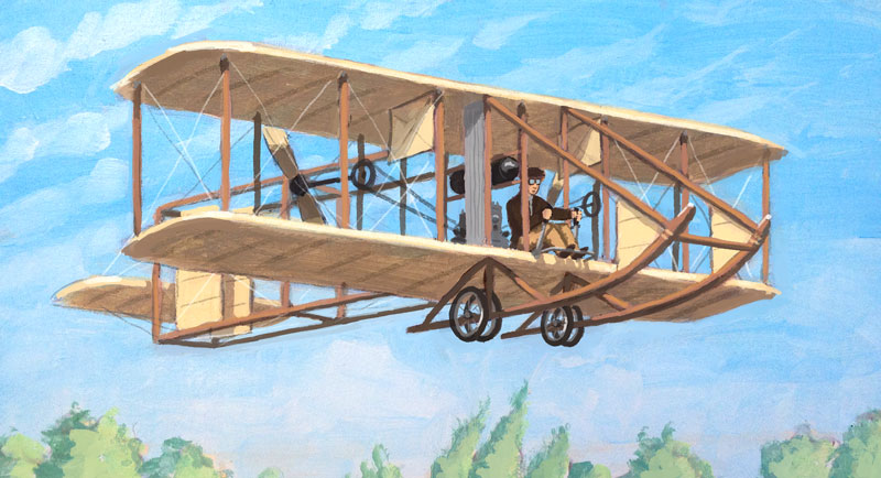 Albert flying a Wright Model B