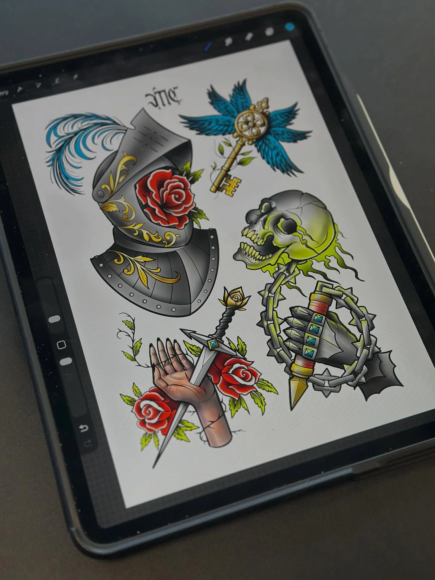 Finally colored in this flash sheet. Huzzah!

#fantasytattoo #medievaltattoo #tattooflash