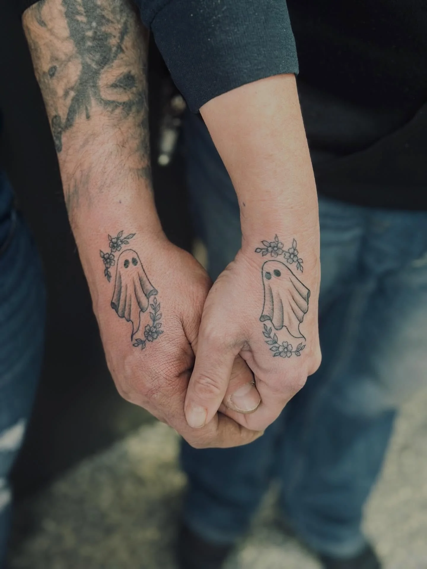 Here&rsquo;s some matching ghosts I did for Kevin and Tanya. You guys were awesome to hang with, thanks for coming in! 

#tattoo #ghosttattoo #tattooed