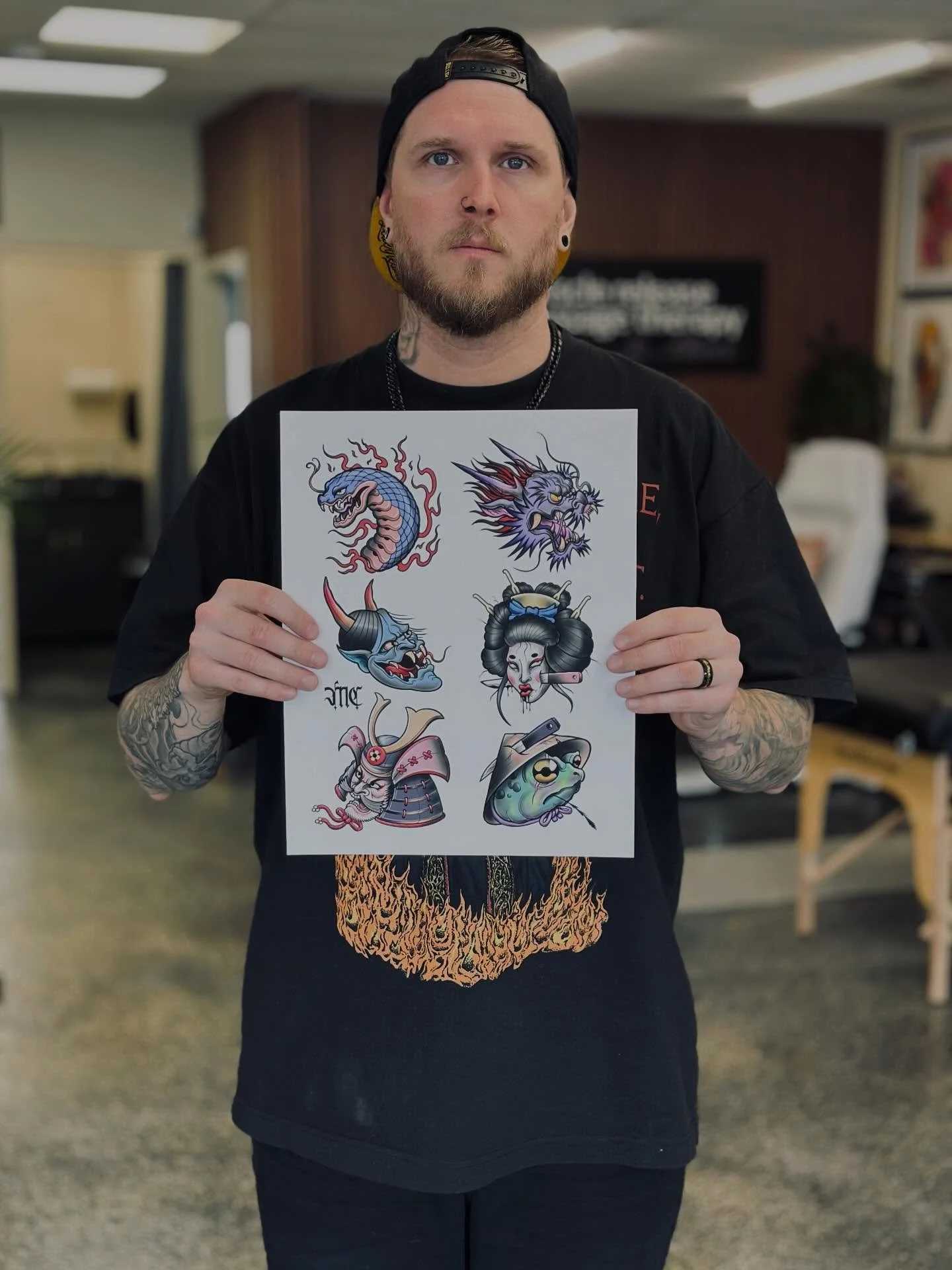 Hey everyone! I&rsquo;m looking to bolster my portfolio by doing one of these up for grabs flash designs at a DISCOUNTED hourly rate. DM me for more info!

#tattooflash #neojapanesetattoo #neotraditionaltattoo