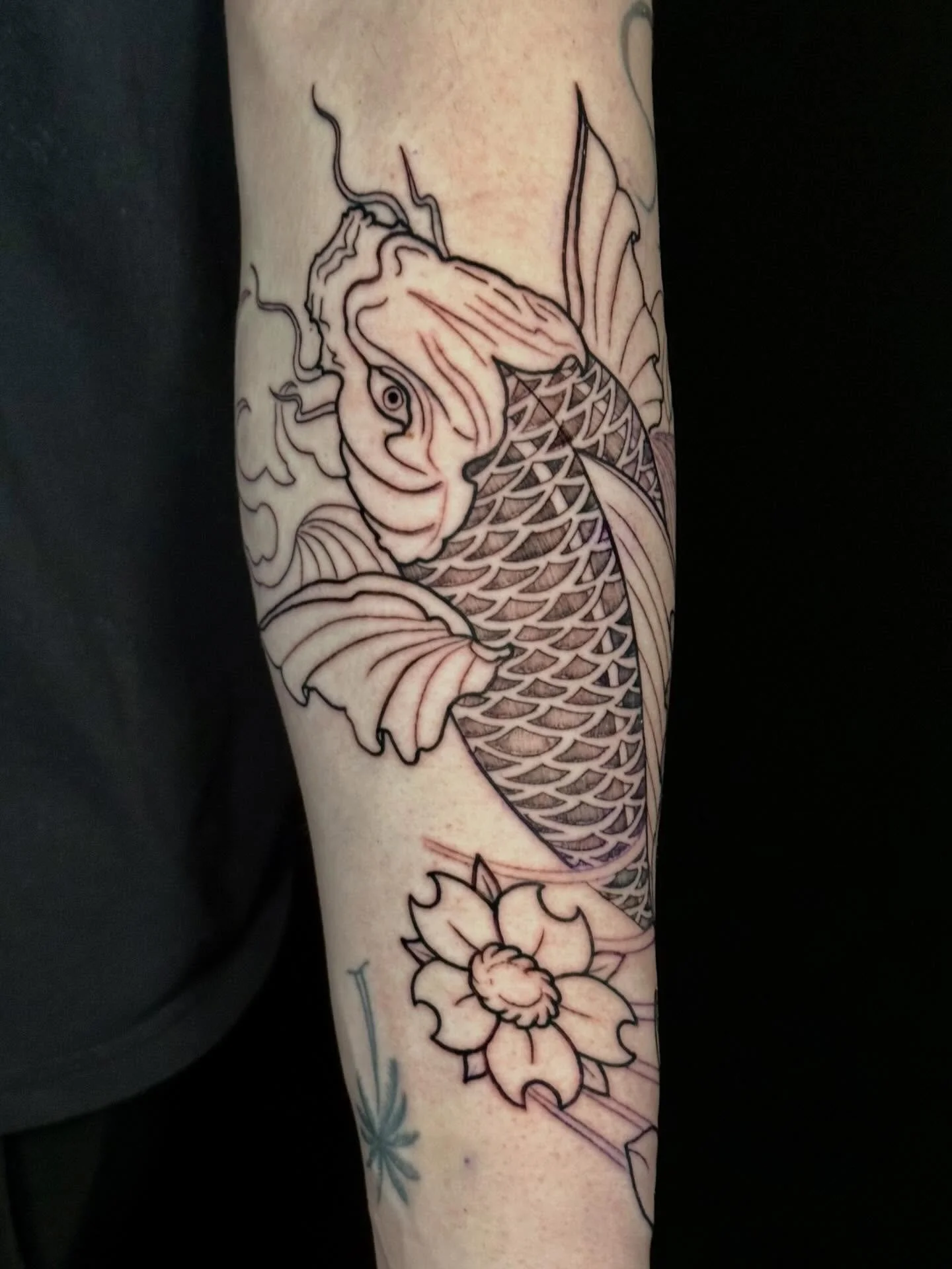 Adding a koi and finger waves to this ongoing hannya and snake tattoo sleeve that I&rsquo;ve been working on! 

#japanesetattoo #neotrad #tattoo