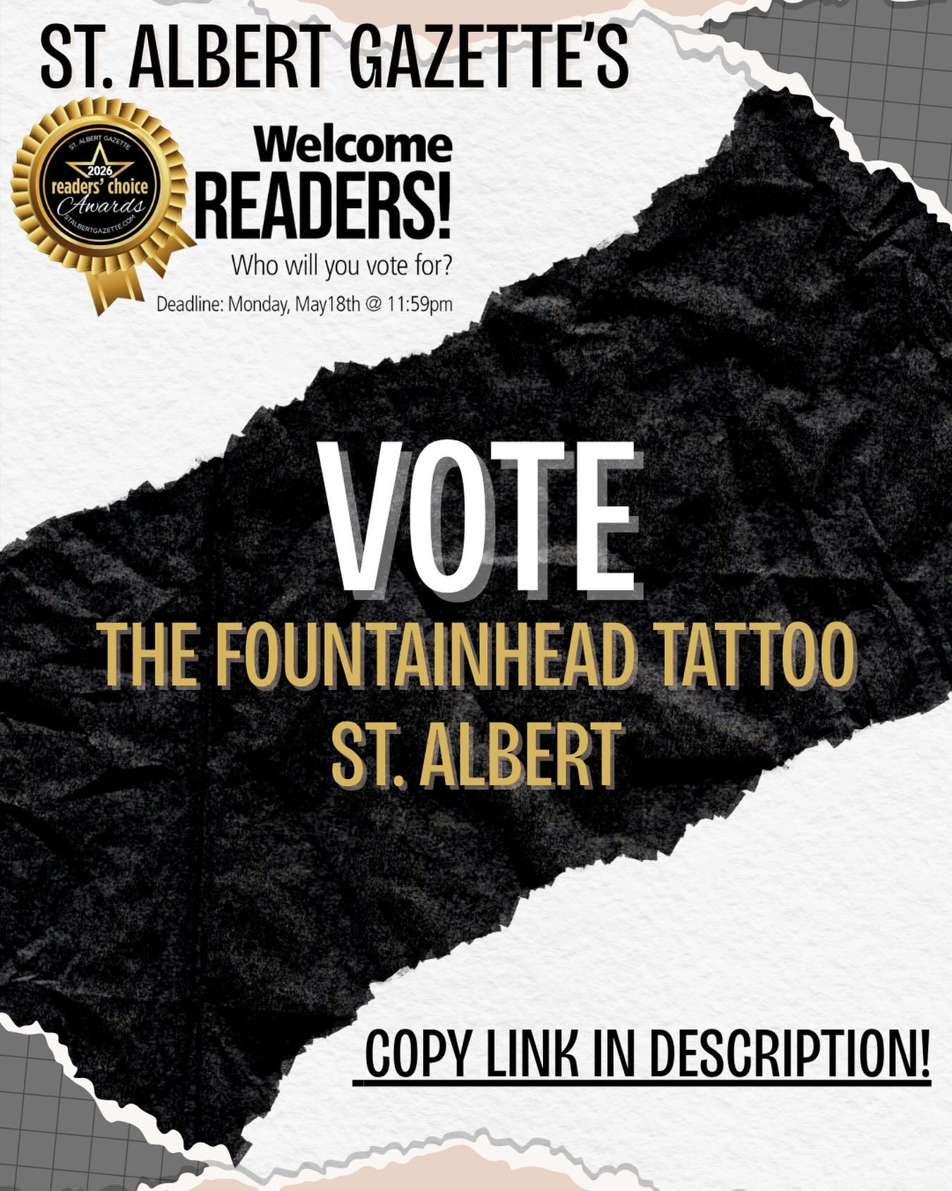 There&rsquo;s still time to cast your vote for us!  Just copy the address below, and boom!  Our clients are awesome, and we appreciate if you can make the time to help show our new little studio can make big waves 😊✨

https://www.stalbertgazette.com