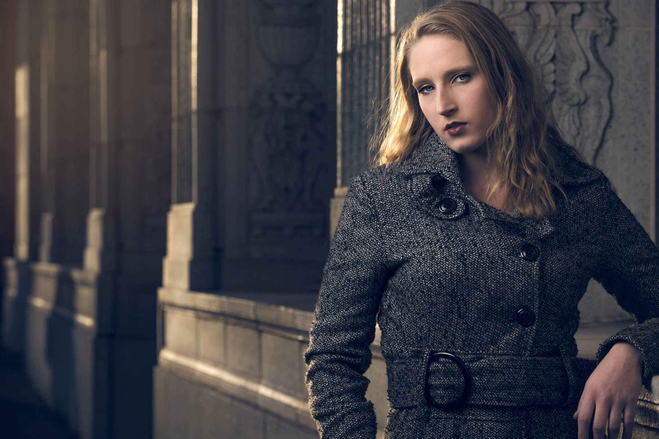 OCF fashion style portrait at sunset