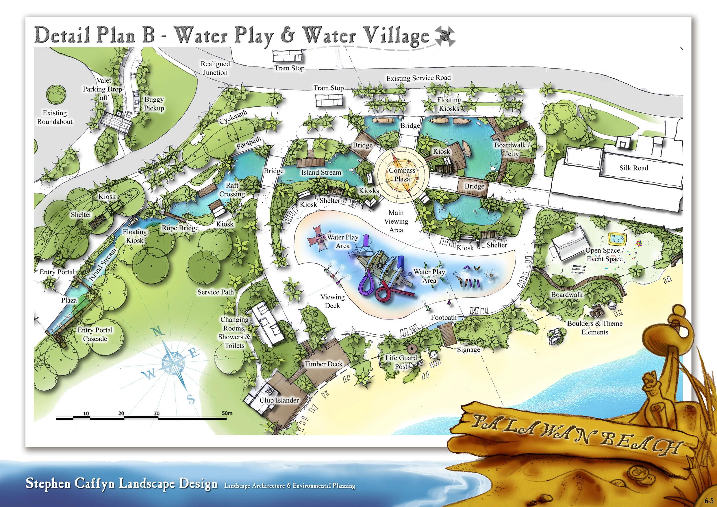 Central area masterplan of Palawan Beach