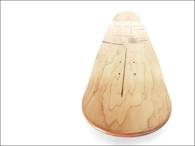 44 boards. lazer etched typographic skateboard