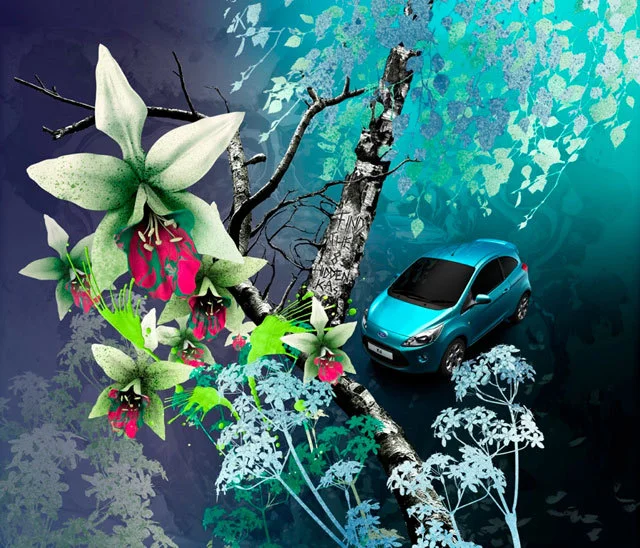 ford KA, woodland. pan european print campaign