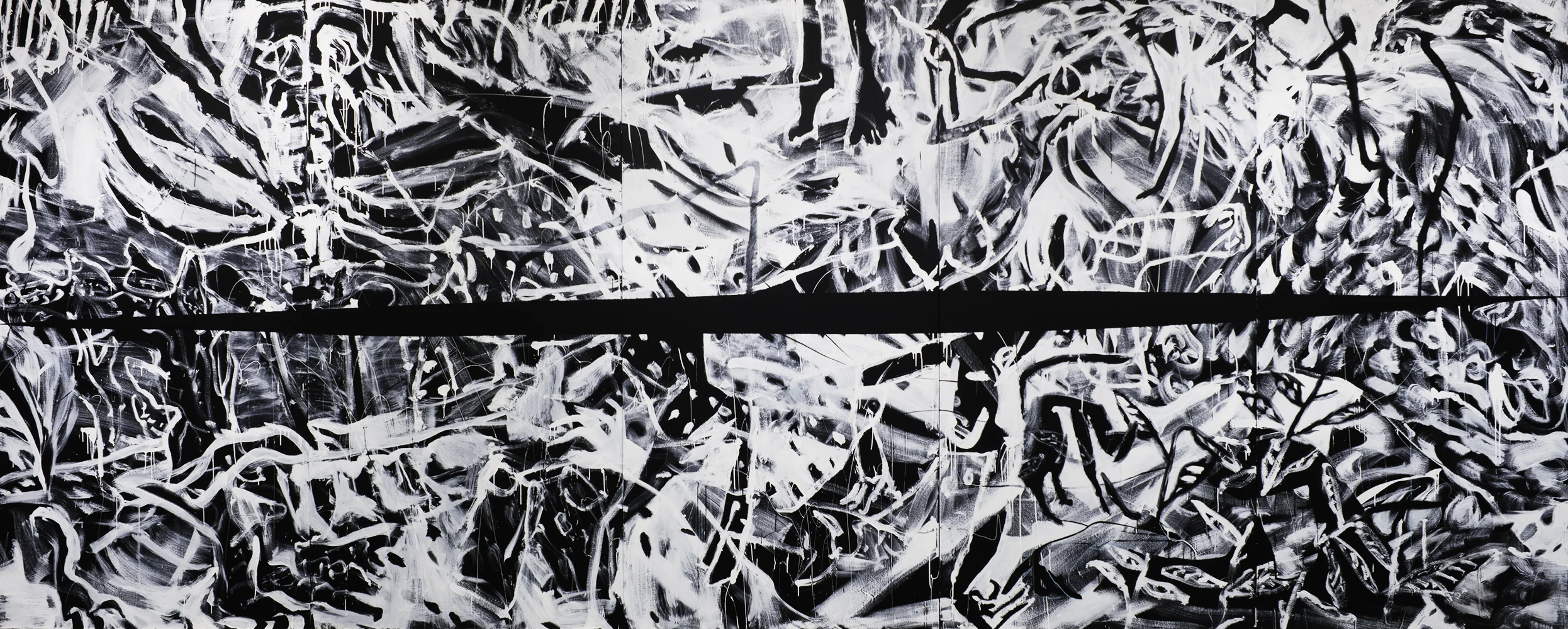 My Heart2016Acrylic and oil pastel on wood panel &nbsp;8 x 20 ft