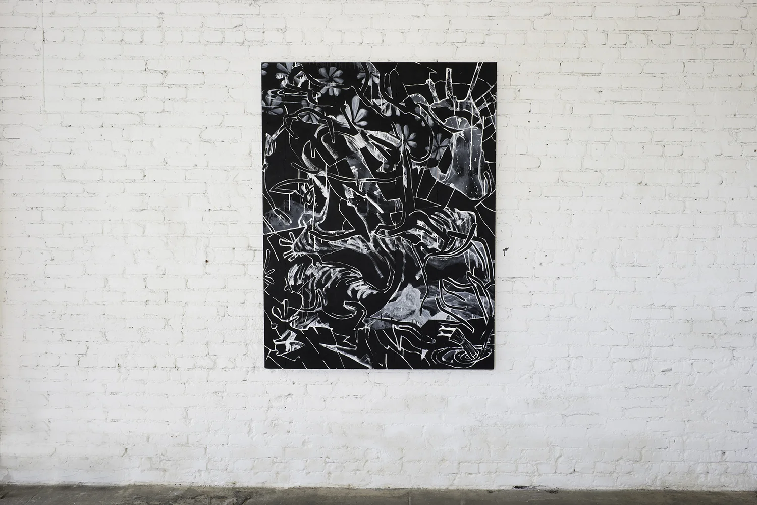 The Diver2016Acrylic and oil pastel on wood panel &nbsp;5 x 4 ft