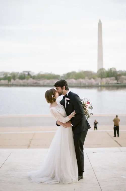 Romantic Cherry Blossom Elopement Inspiration. 