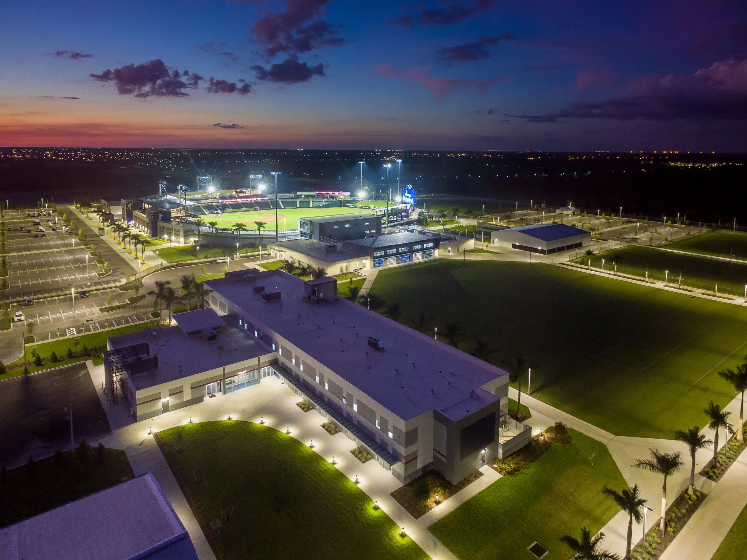 Atlanta Braves Spring Training Complex Night Aerial View