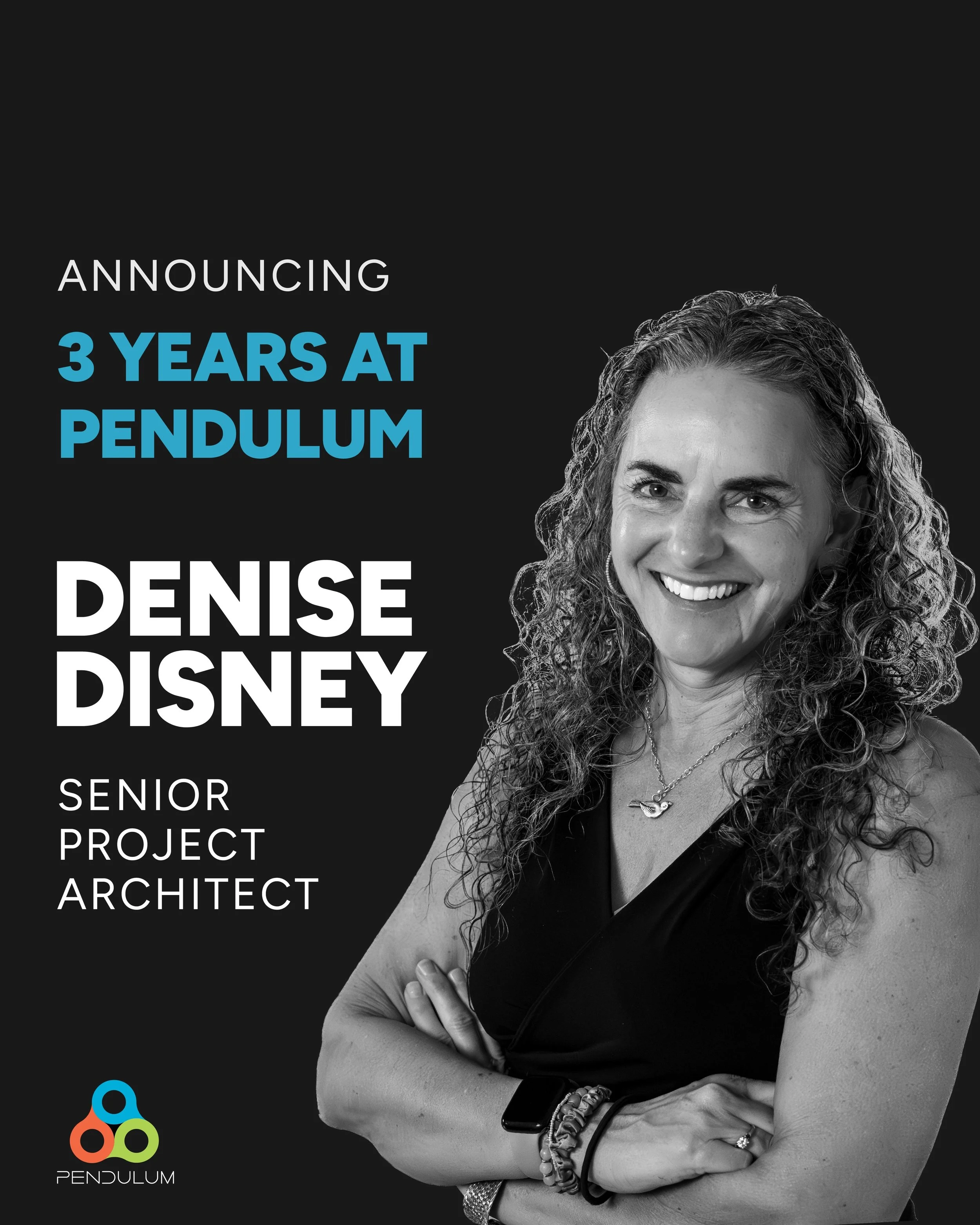 Three years in, and Denise Disney continues to leave her mark on the work, the process, and the places we create.

As a Senior Project Architect at Pendulum, Denise brings the kind of experience that matters when ambitious ideas have to become built 