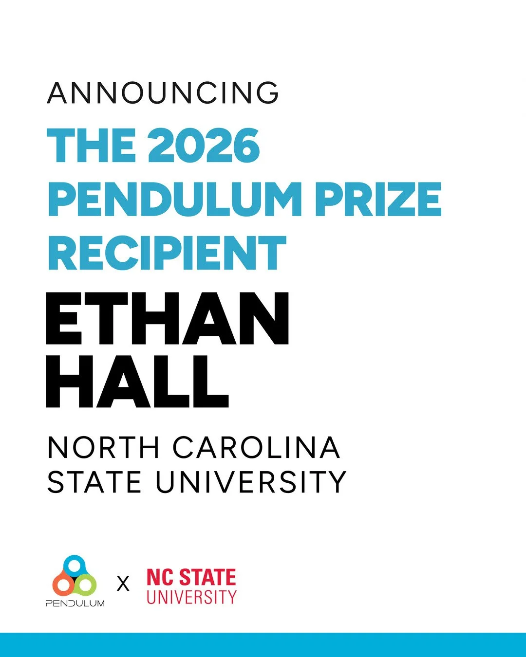 Ethan Hall has won the 2026 Pendulum Prize at North Carolina State University. He is the first of three recipients this year.

The Pendulum Prize is an annual student design award. We give three prizes of $2,000, one for each region where we keep an 