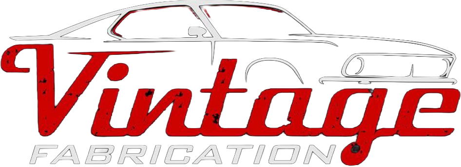 Vintage Fabrication logo, Bobby Schumacher's shop, sponsor of the Art Car build and host of Bobby's Picks.