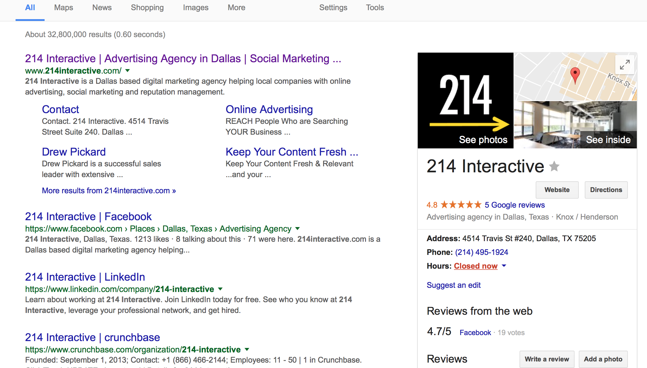 The photos that appear in your Google Business profile when searched (example on right) are vitally important to your digital presence.