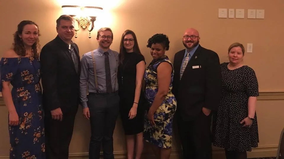 Pictured left to right: Jessica Gusler, Matt Gendaszek, Ryan Bross, Mollie Suitch, Ashli Rice, Bill Gusler, Krystal Kane April 14th, 2018