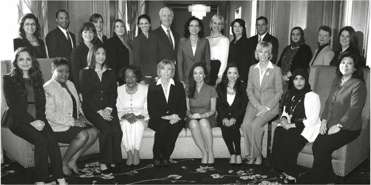 Tiffany L. Adams, President of the Cincinnati Etiquette & Leadership Institute, LLC, shown with graduation class of 2014 at the Protocol School of Washington® conference in Washington, D.C.