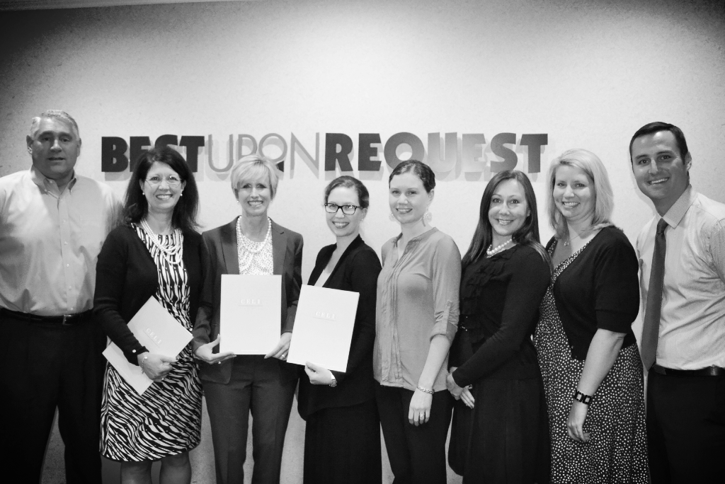 CELI conducts business etiquette training for 34 Best Upon Request employees. Pictured above with Tiffany Adams, CELI President, is Tillie Hidalgo Lima, CEO/President, and the leadership team of Best Upon Request.