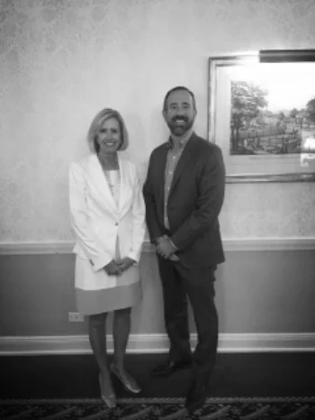 Tiffany Adams, CELI President, and Leigh Fox, President & CEO of Cincinnati Bell. CELI presents "Leadership at Its Finest" series to the Cincinnati Bell executive leadership team.