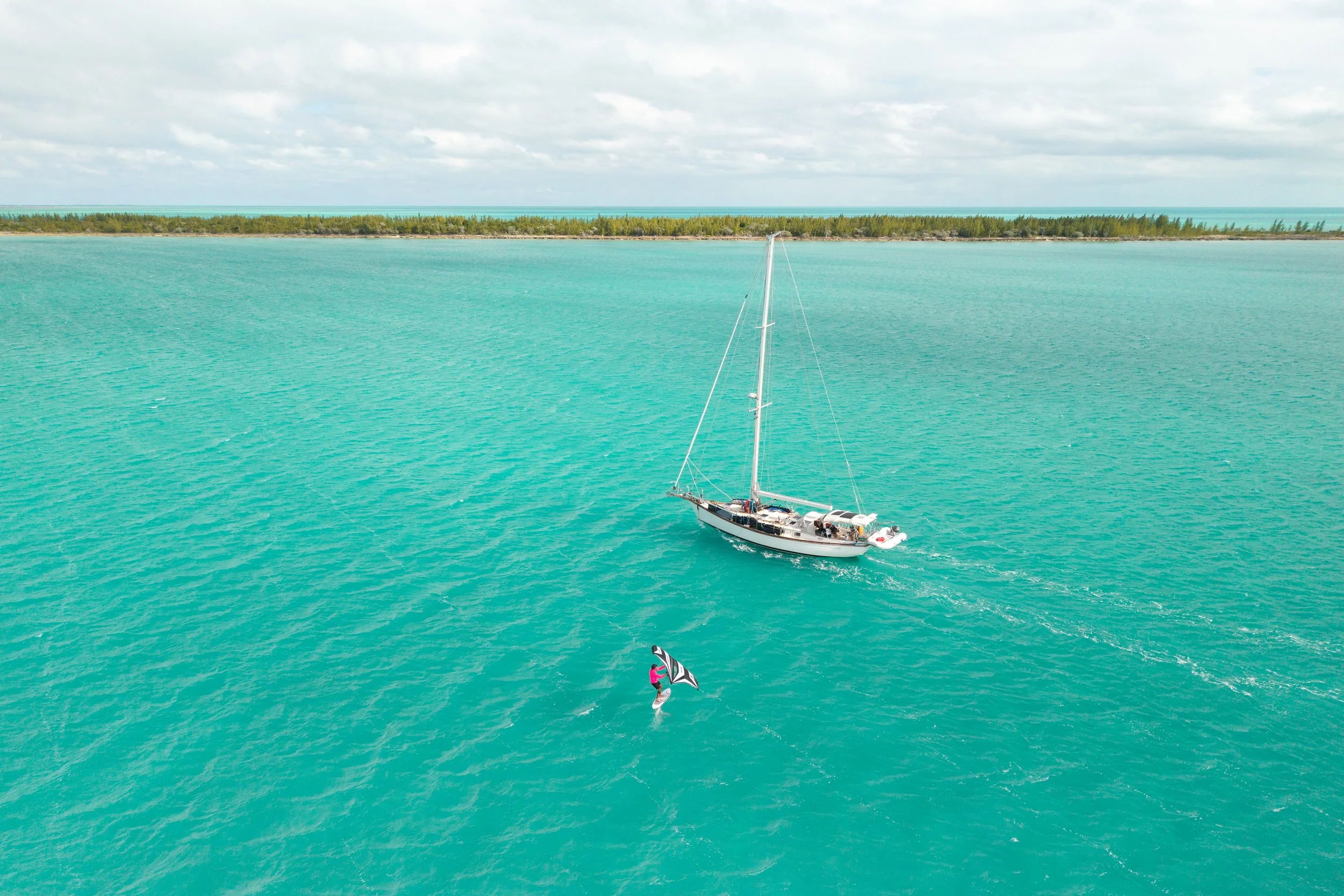 Sail boating & Foil in the Caribbean islands with Goth Babe Music - Drone photography