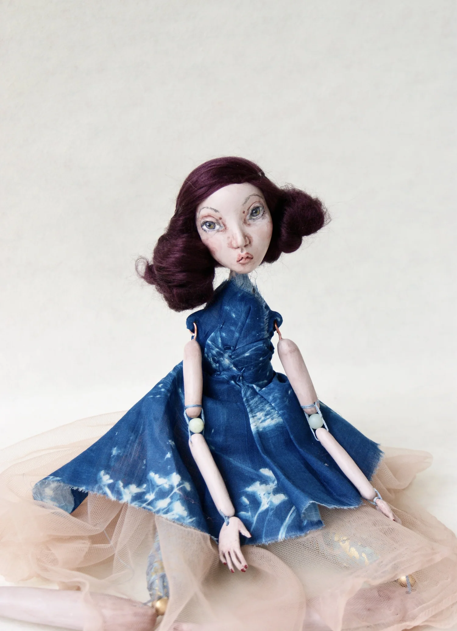 Original handmade clay art doll (Ananda) — Black-Eyed Suzie