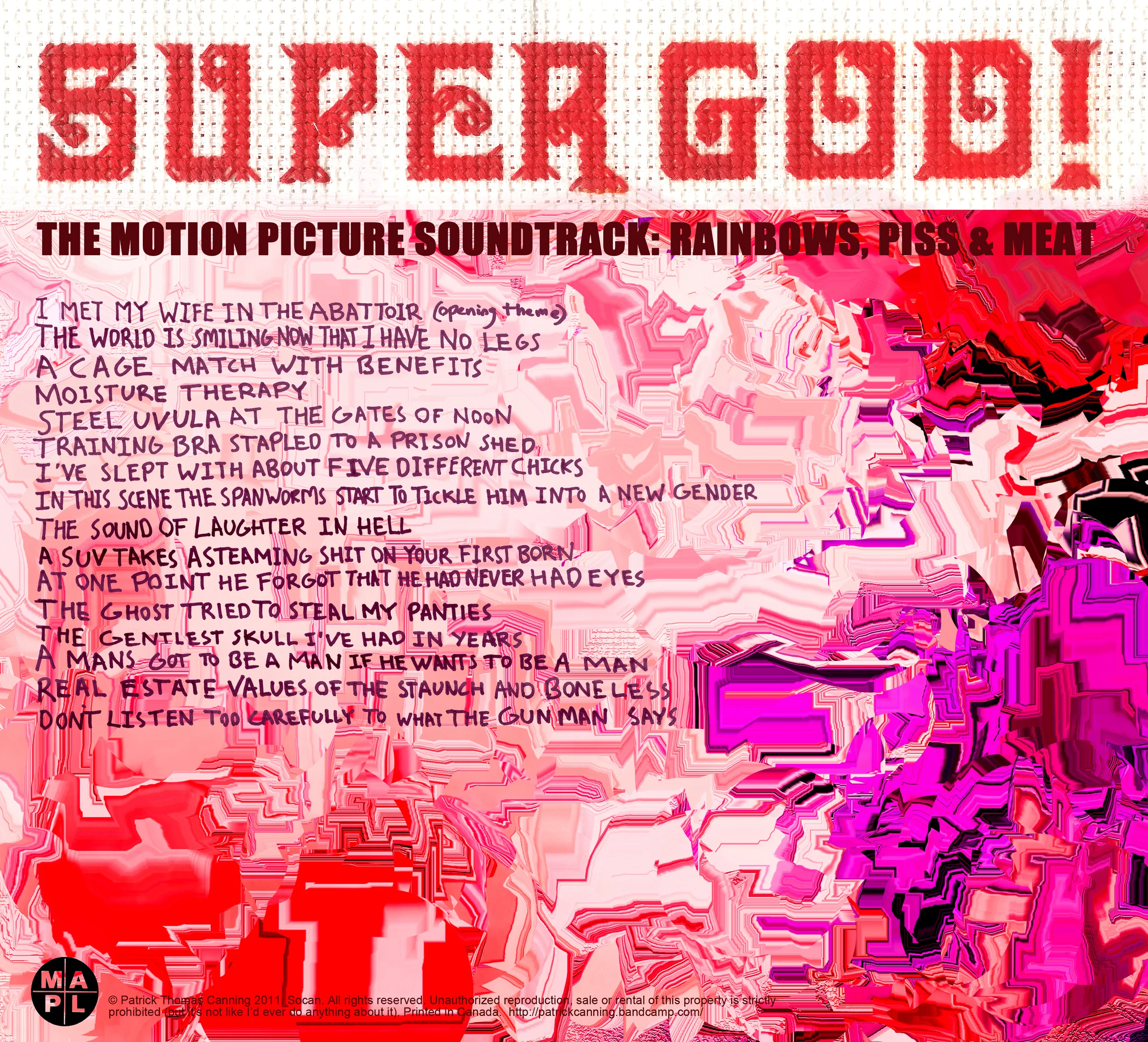 Rainbows, Piss & Meat - back cover
