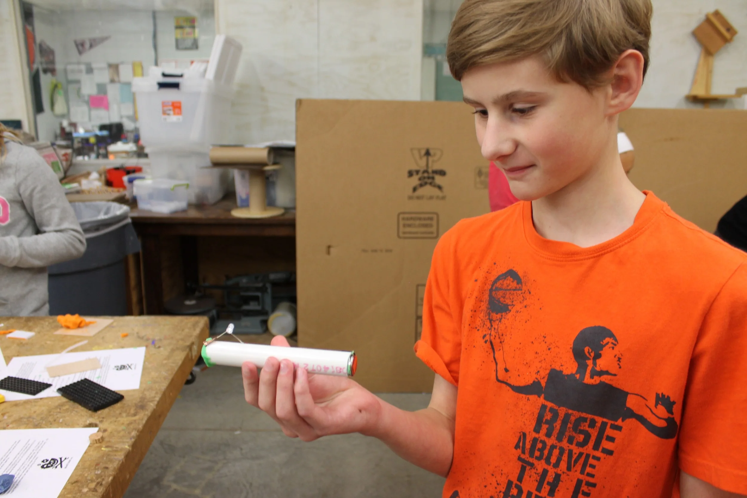 Jarrod makes a flashlight.