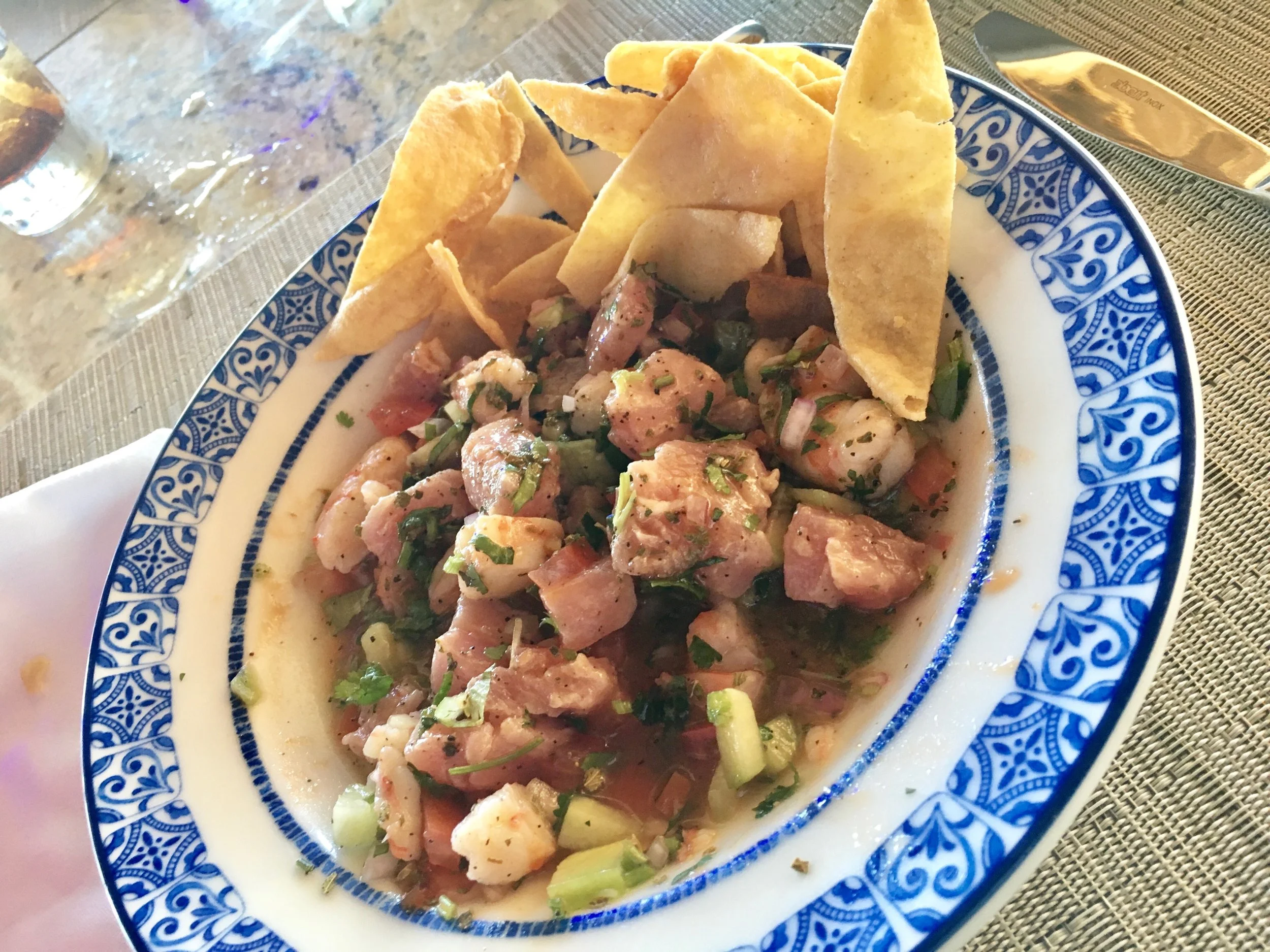 Shrimp and tuna ceviche--yum!
