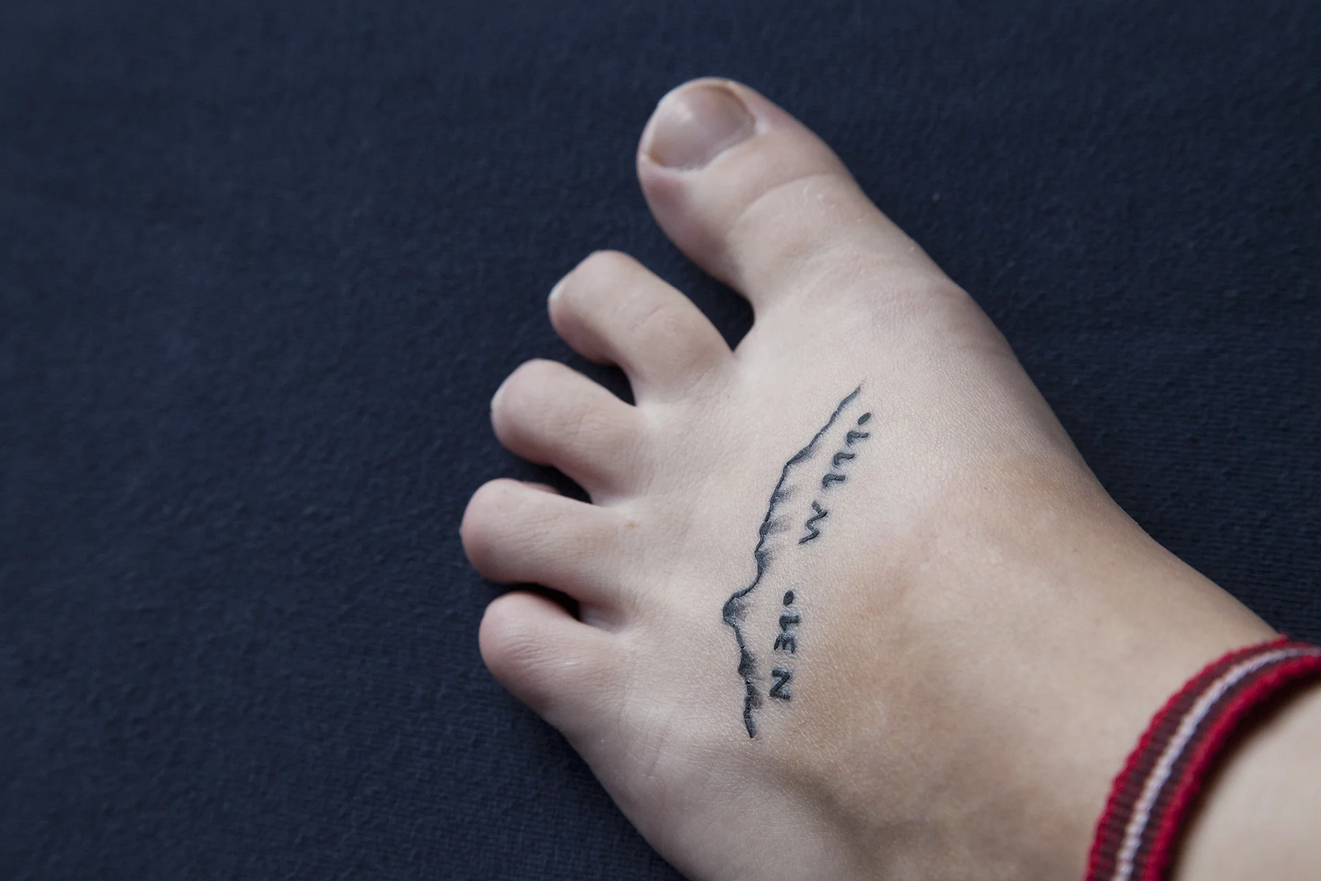 Tattoo #2, 2012 - Tattoo depicting Bavoquibari Mountain and GPS coordinates