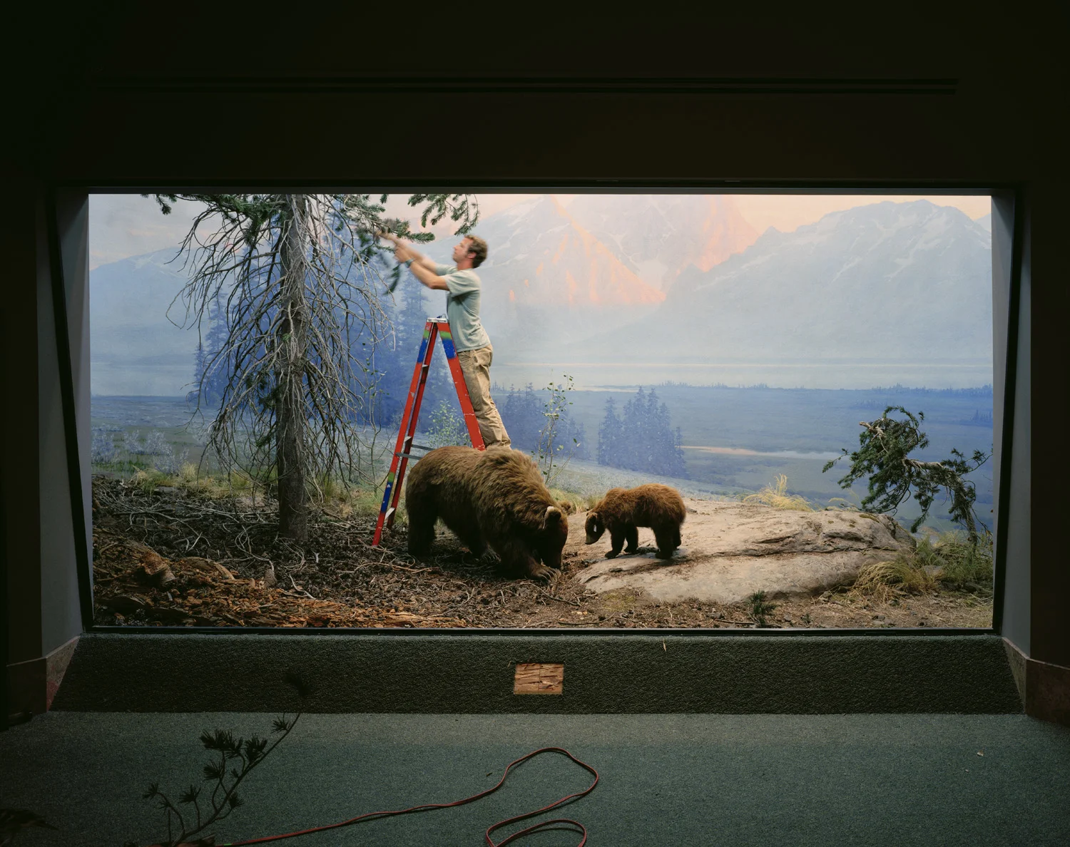 Mountain Scene With Man and Bears, 2005