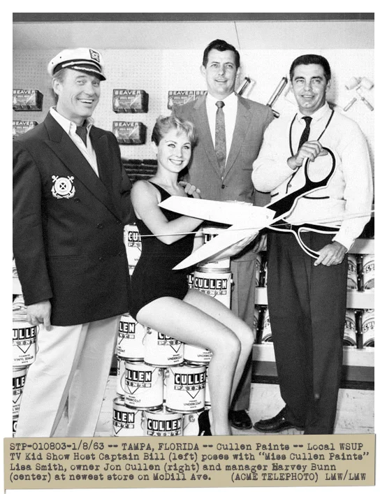 St. Petersburg Times Press Photo showing Captain Bill at a local ribbon cutting ceremony, 1963.