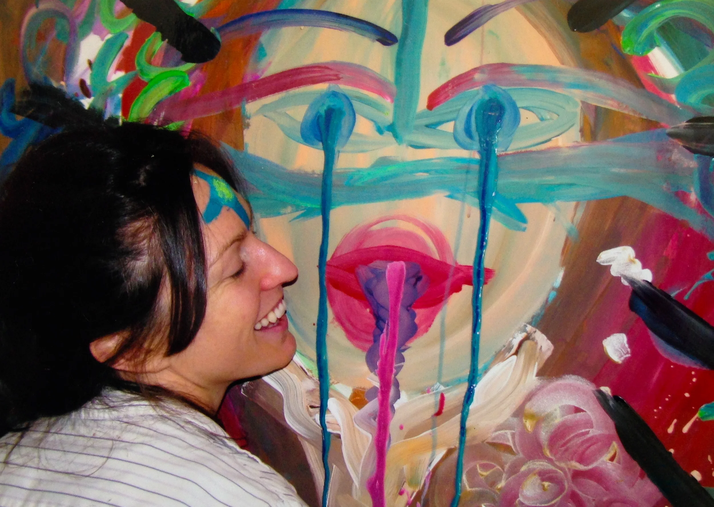 Megan enjoying her painting!