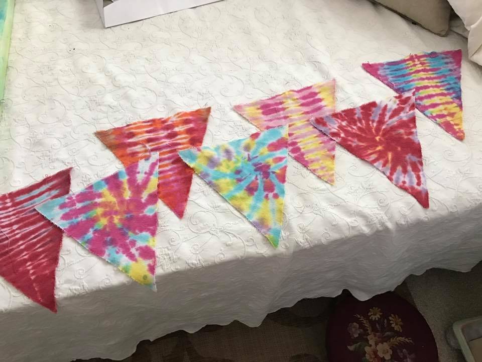 pennant tie-dye flags
