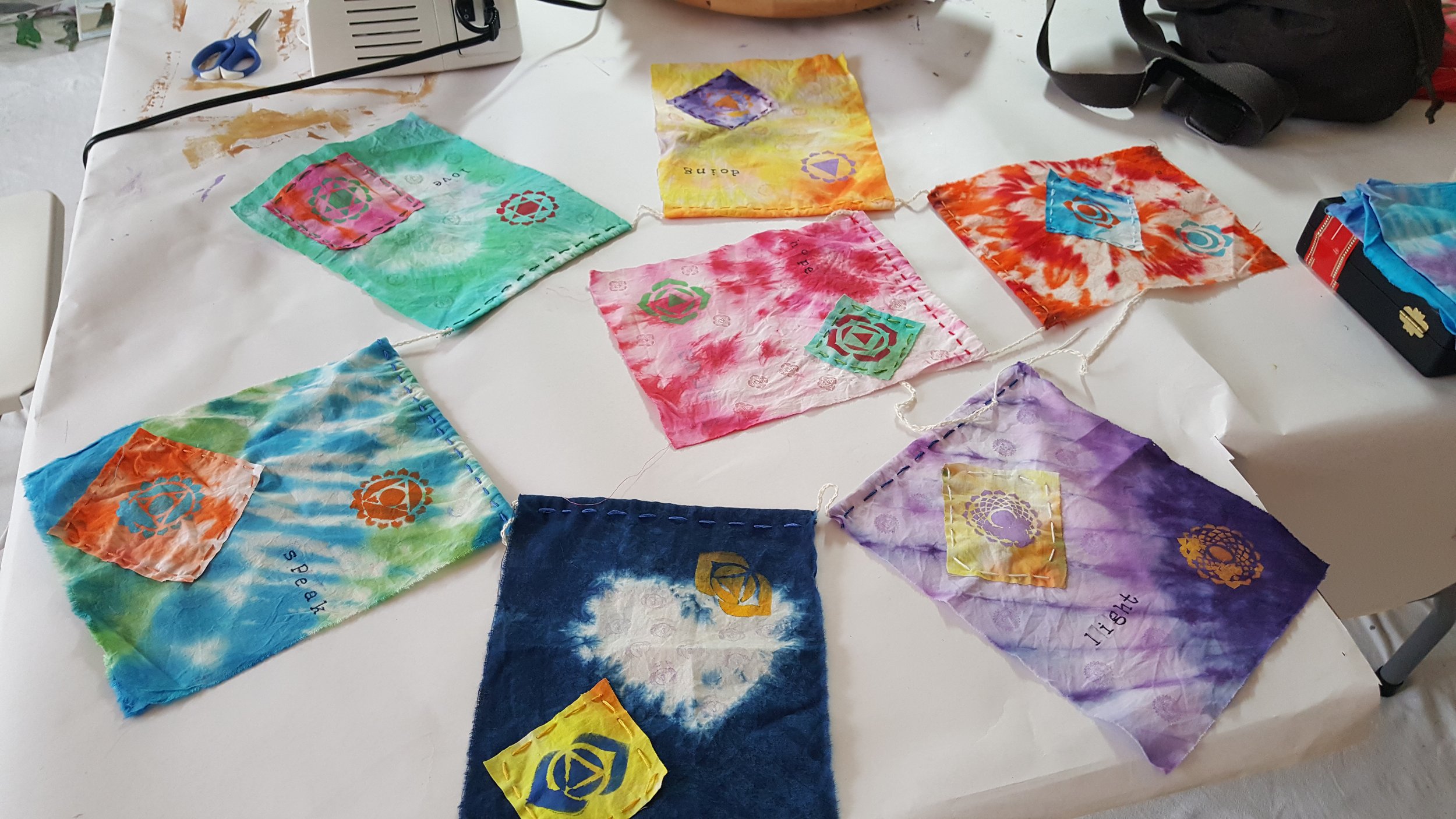 chakra flags with pockets