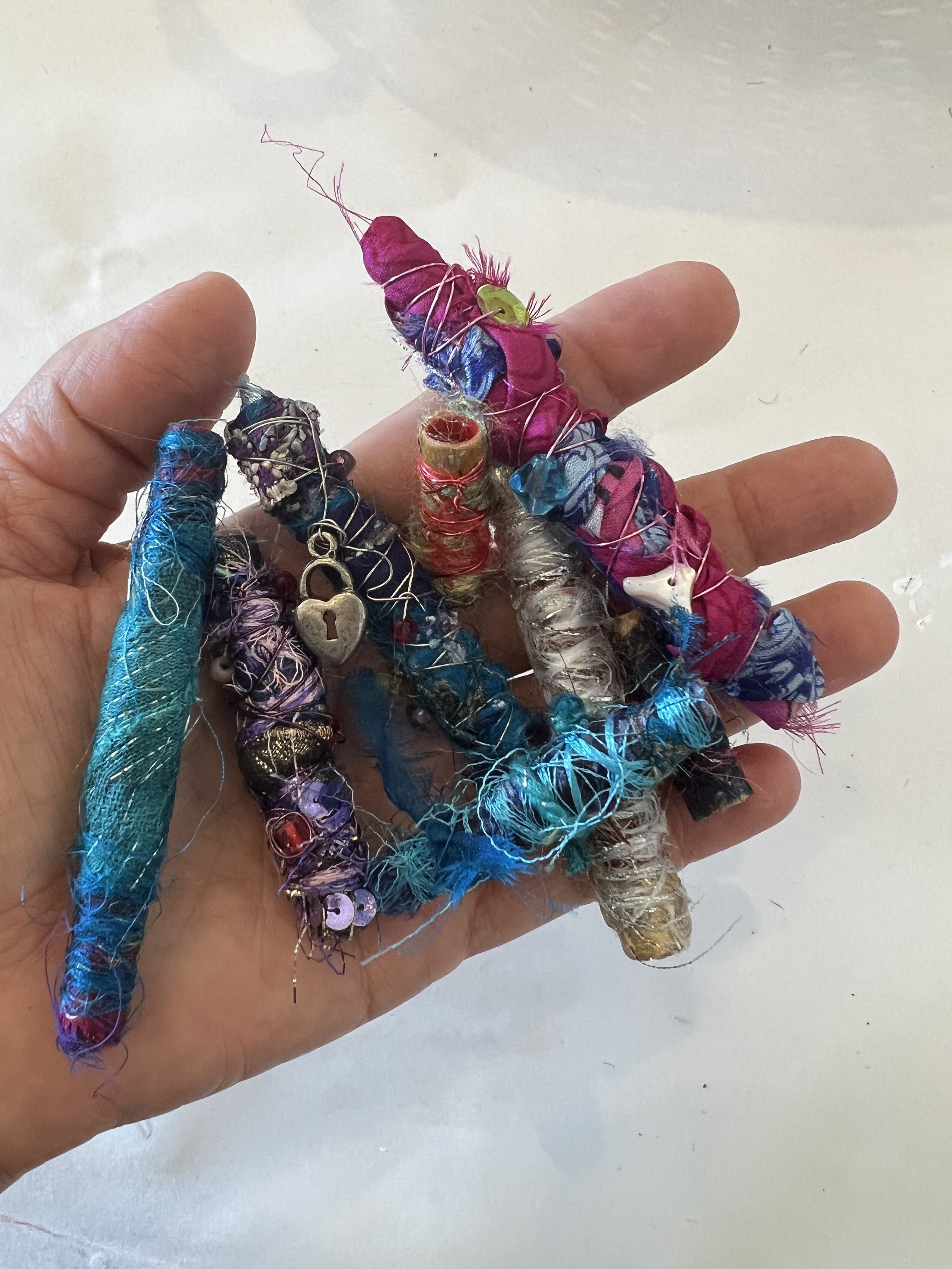 handmade fabric beads