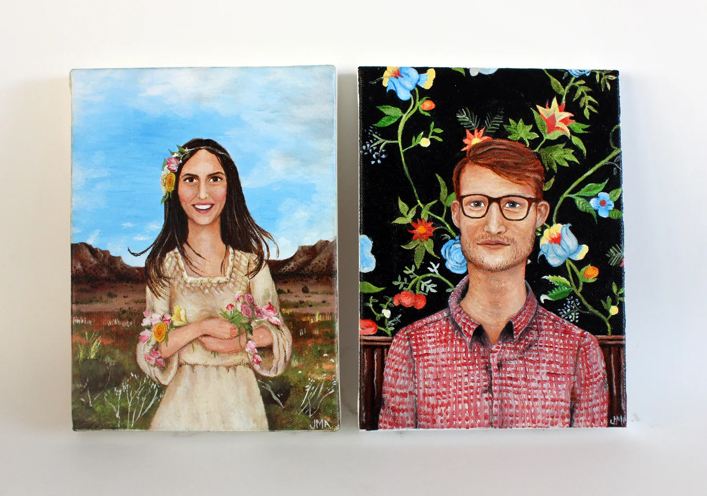 Tiny Portraits of Sharkpig Brian & Yasmine the Flower Lady