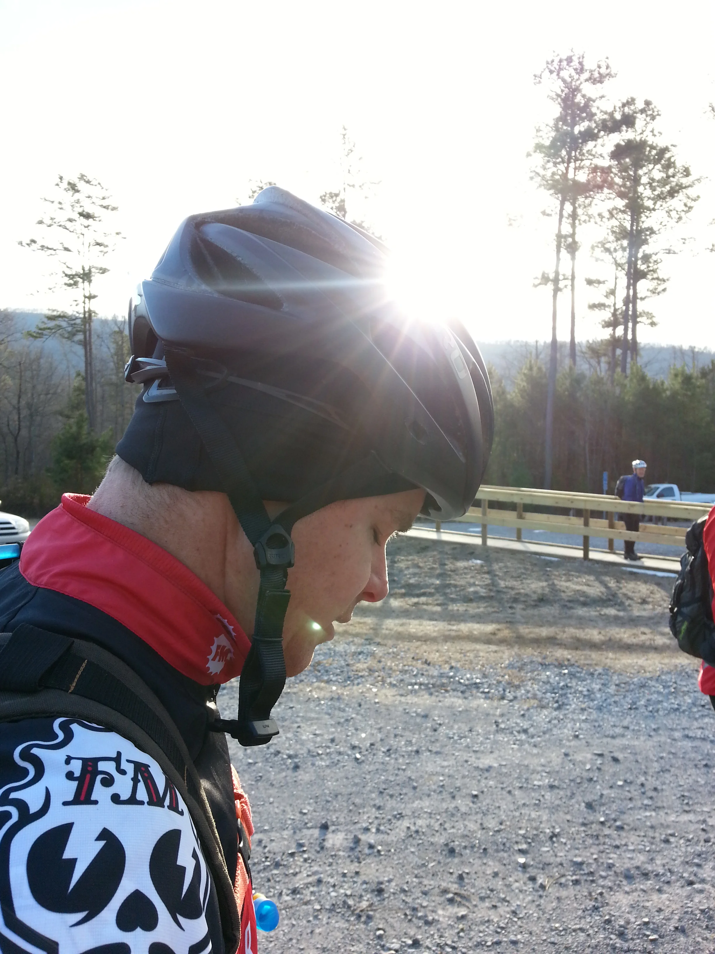 Xtopher warming up his race face