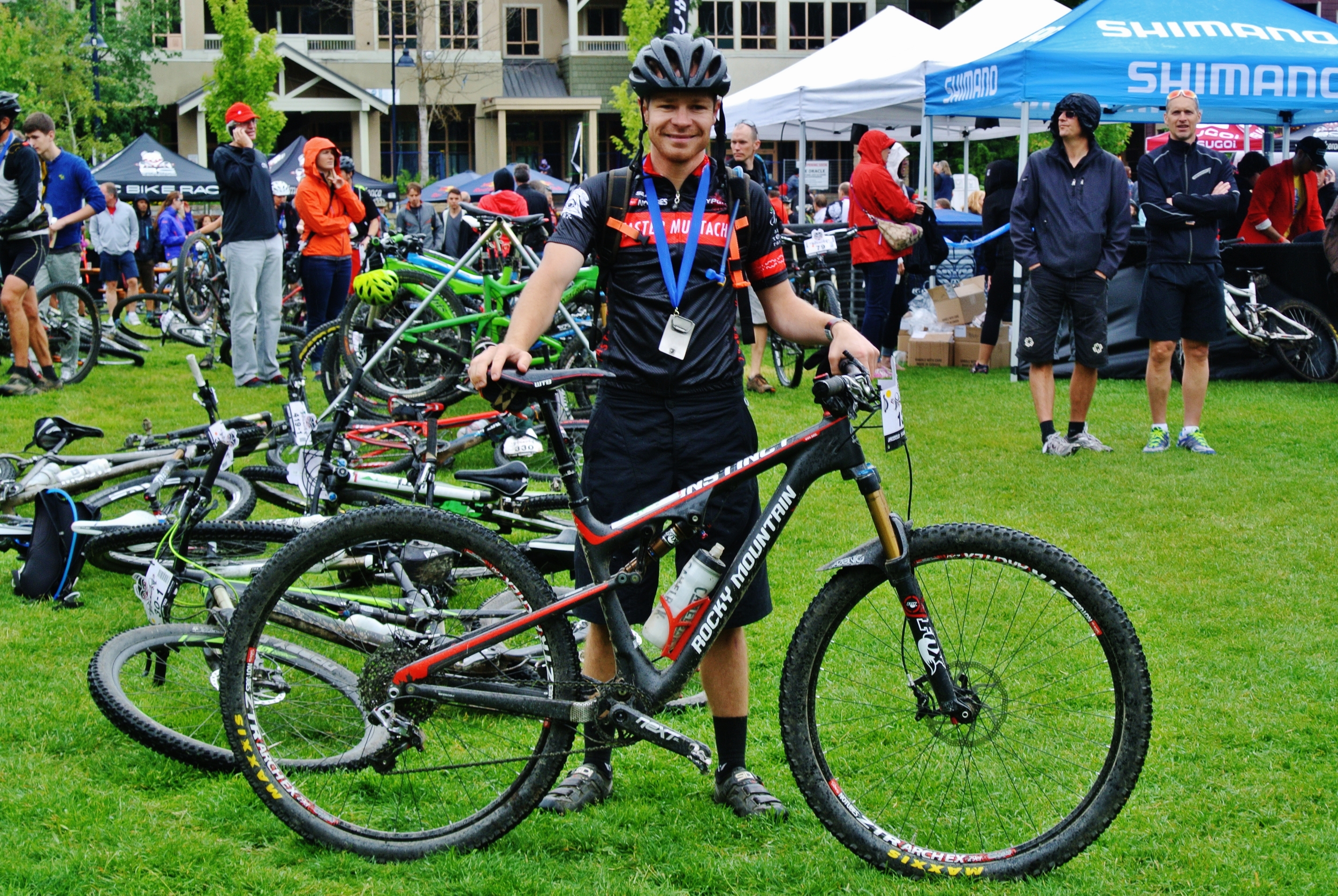 X-Man at the finish