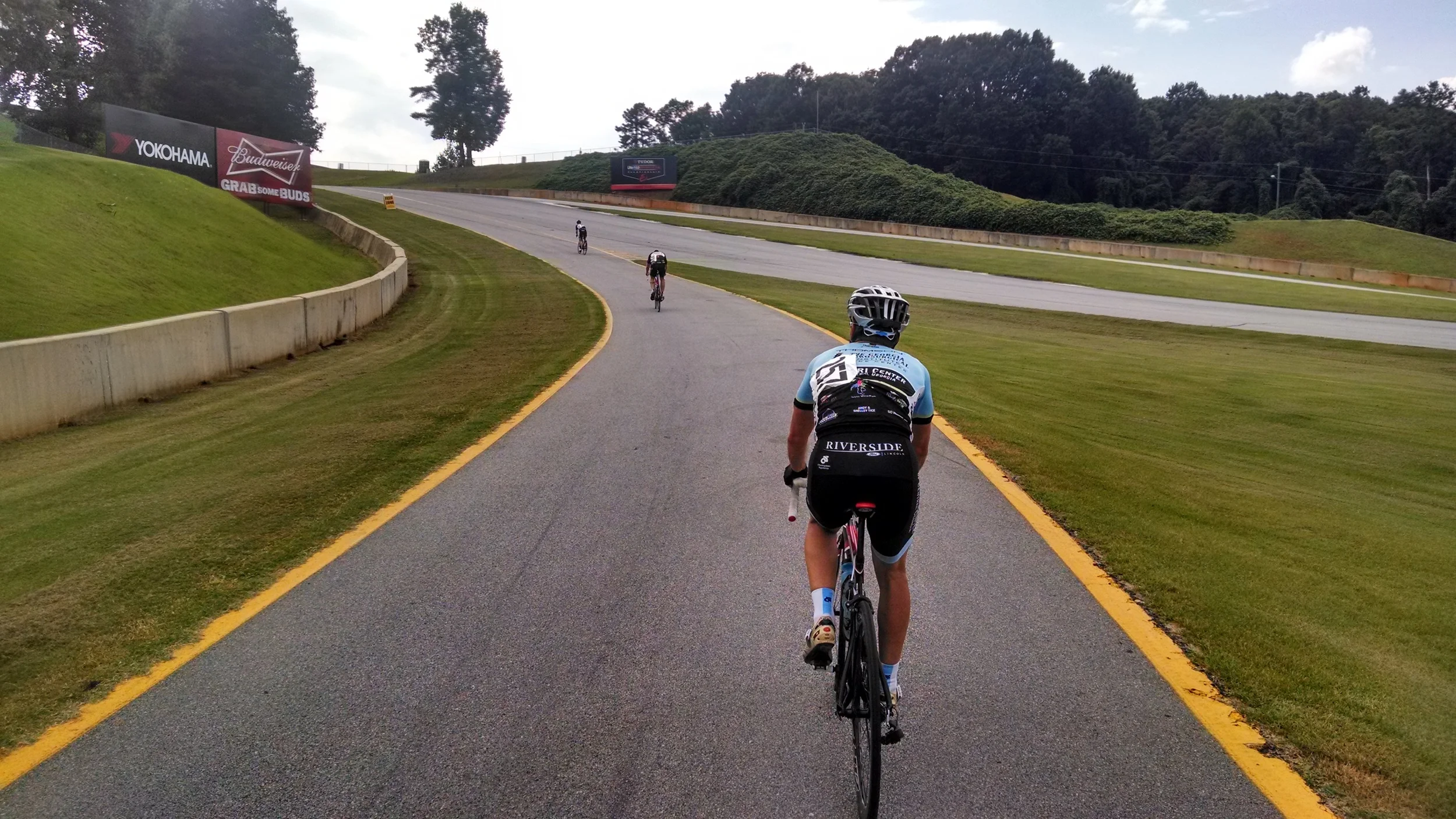 Just after the start/finish line is the pit lane hill.