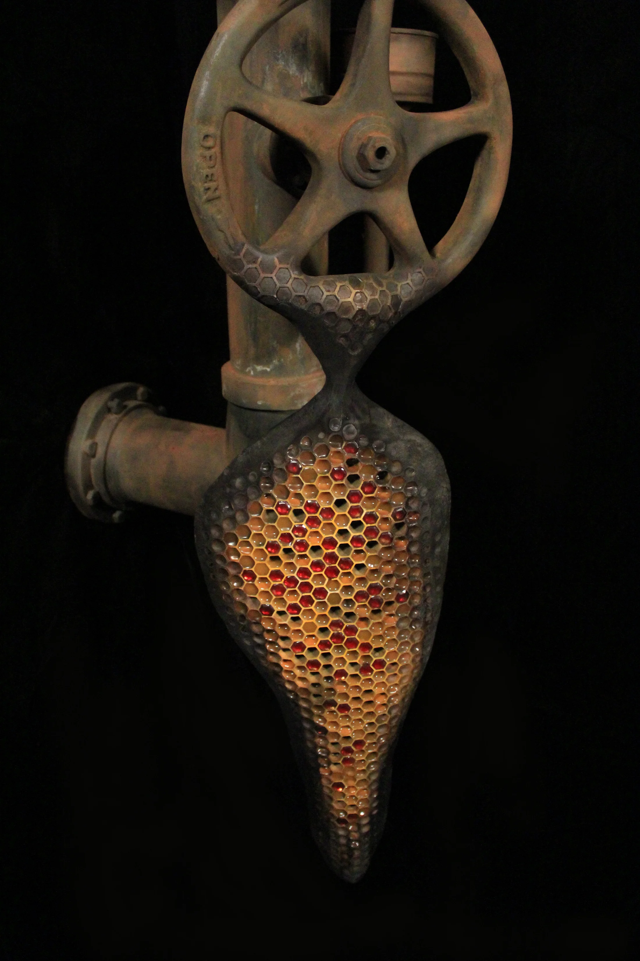Abandonment, 2014. 40" x 20" x 20". basswood, glass, resin.