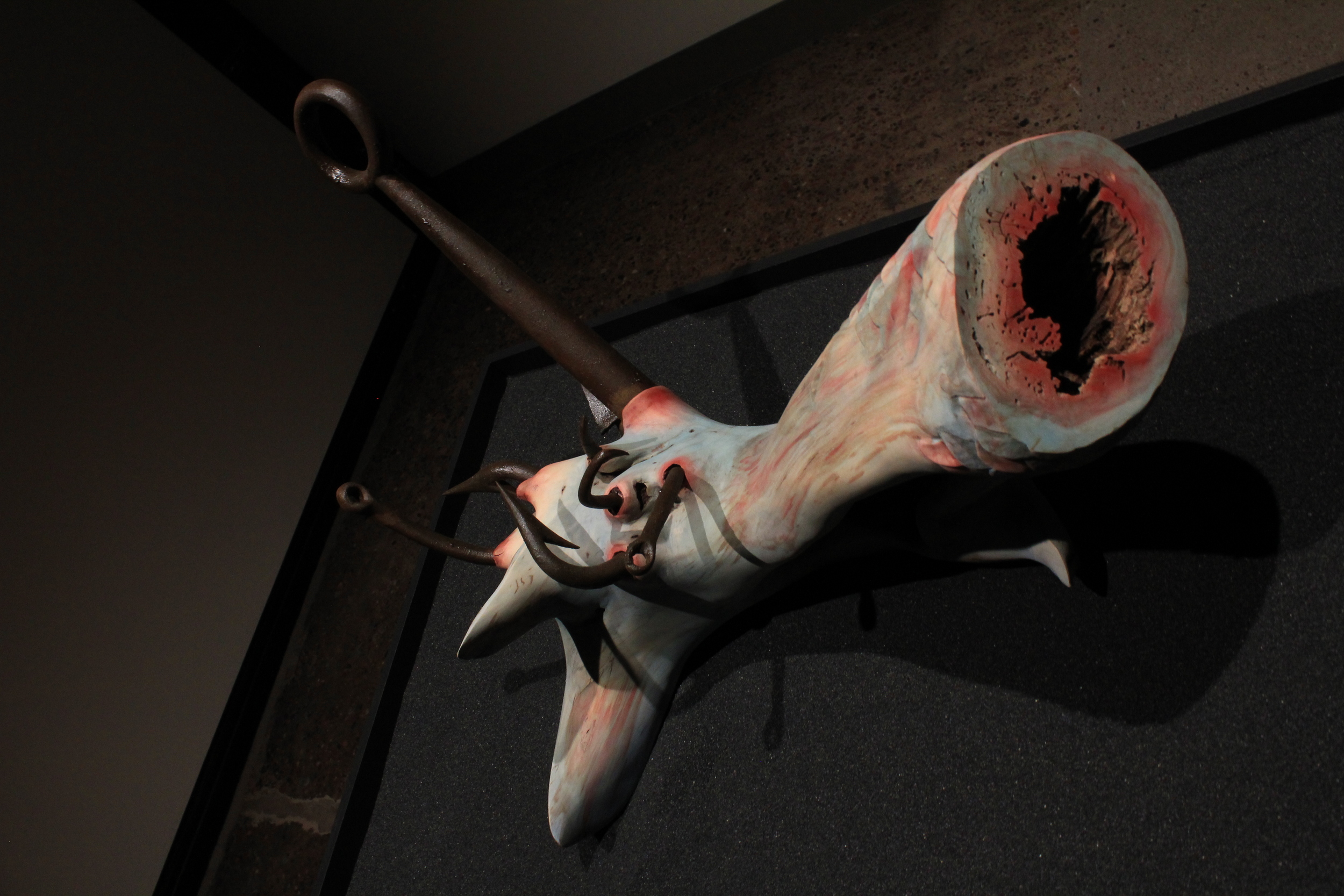 Deception, 2014. 20" x 22" x 16". Carved Box Elder Maple, Cherry. Available, contact for price.