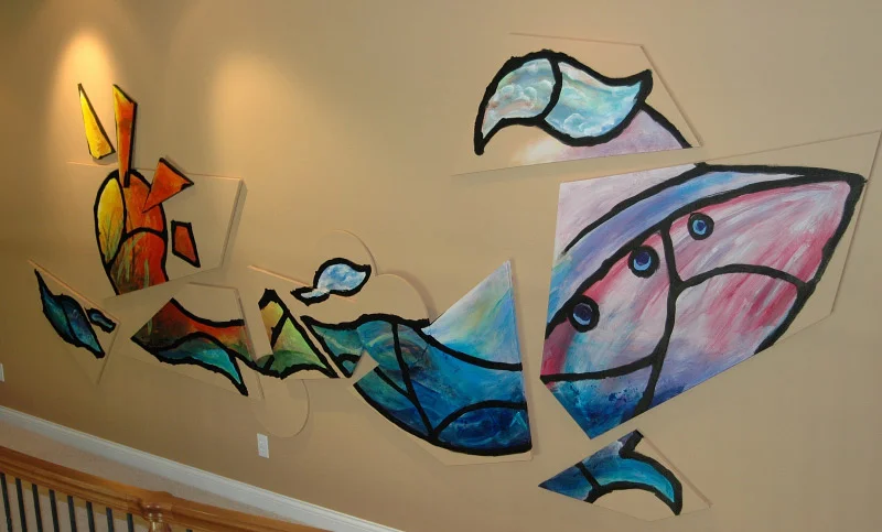 Installation of fourteen-canvas painting in private residence. 2008