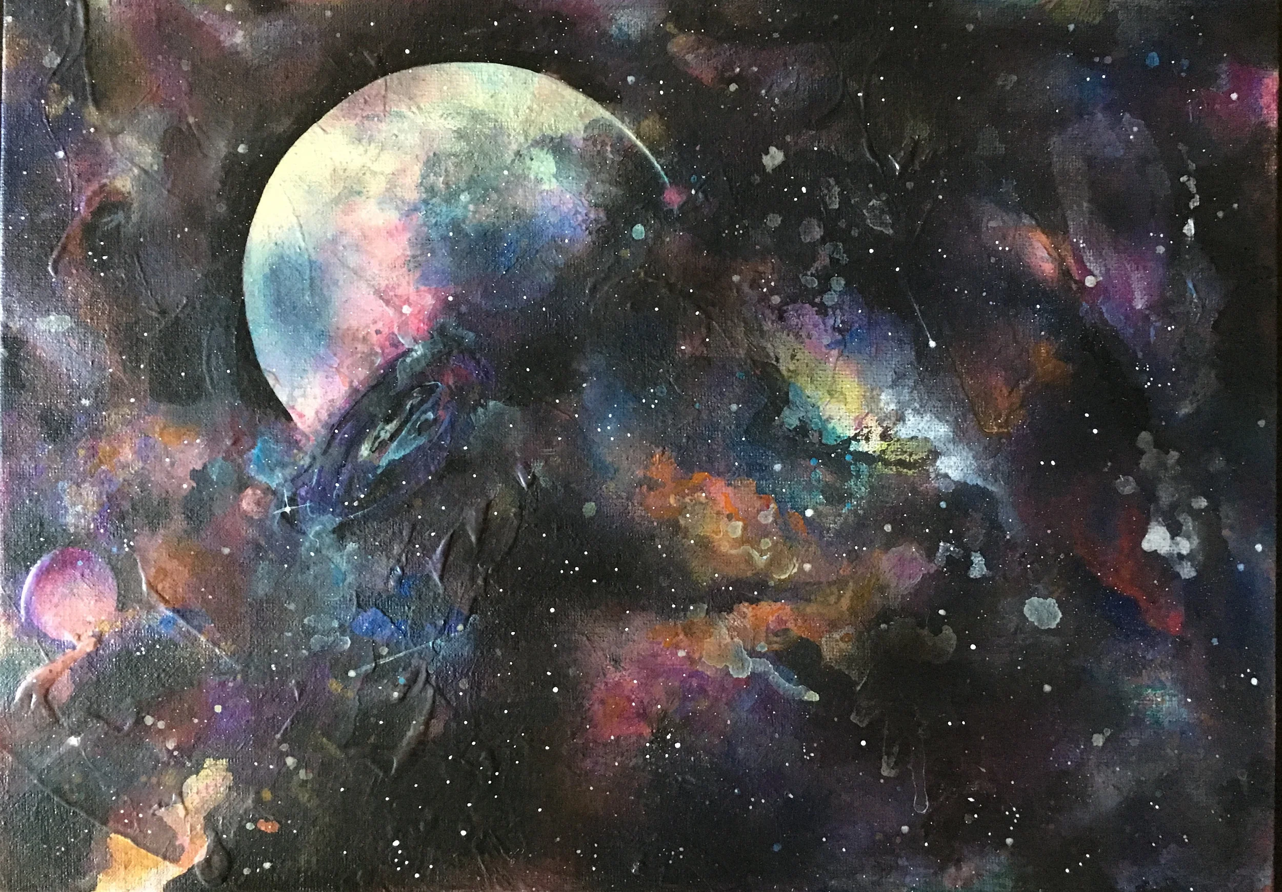 Moon Magic, 10" x 14", Water based pigment on canvas. SOLD