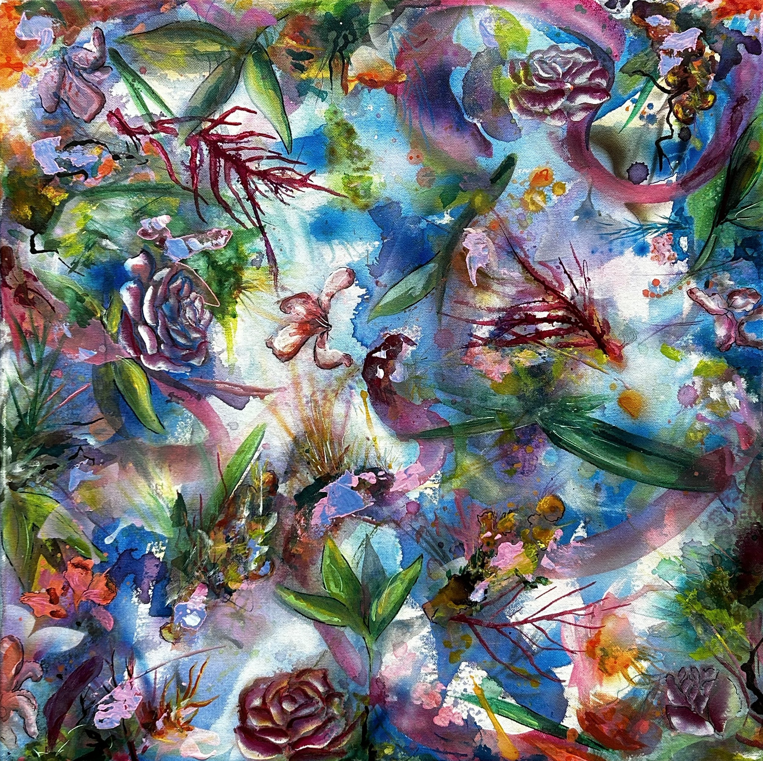 Hope's Garden, 24" x 24", water based pigment on canvas. $500.00