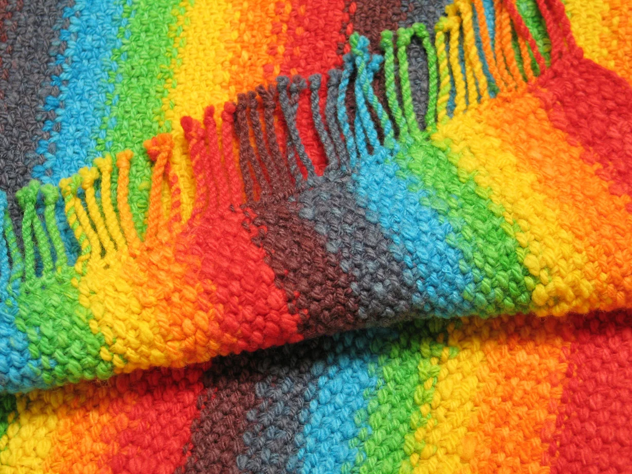 Color spectrum scarf by Gina Hooten. Used on Special Interests Groups page.