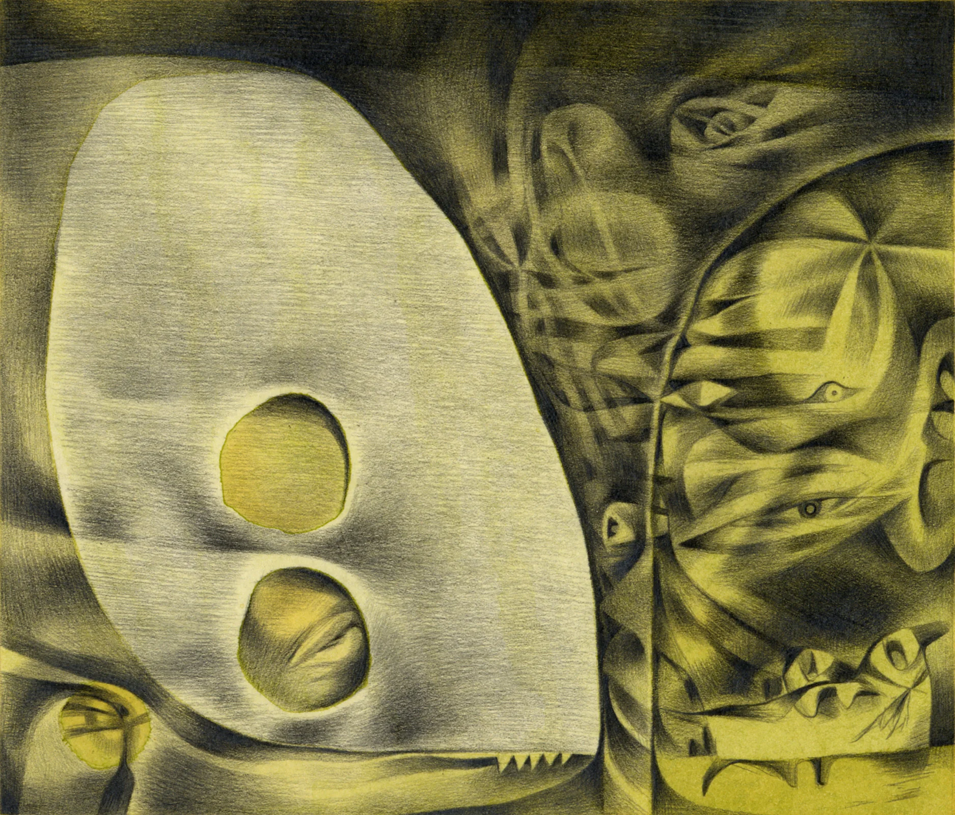 Waking Giants , 2004. Watercolor and graphite on paper. 7" x 6".