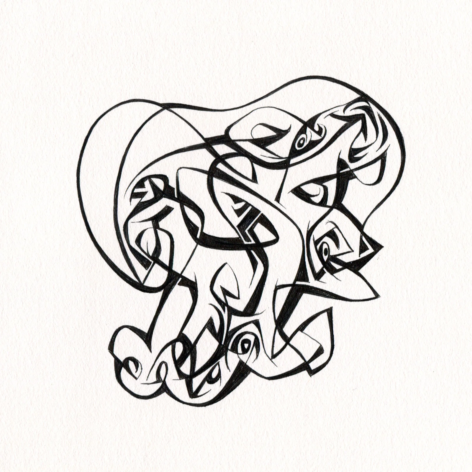 Untitled Ink Drawing #98 , 2015. Ink on paper. Approximately 5" x 5".
