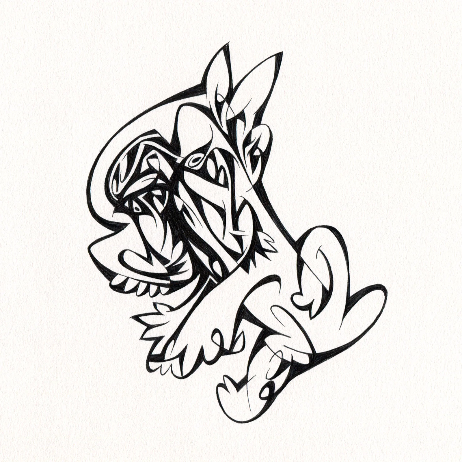 Untitled Ink Drawing #85 , 2015. Ink on paper. Approximately 5" x 5".