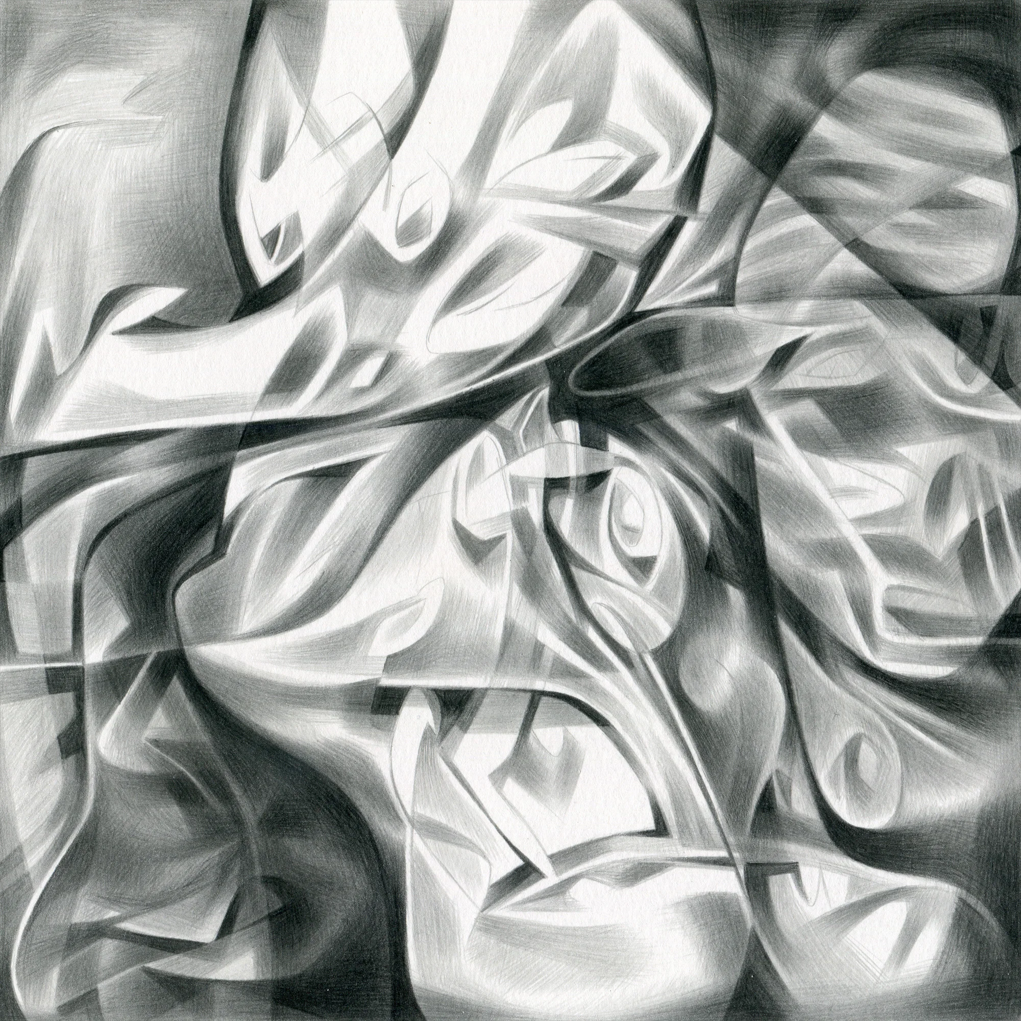 The Bored Harem , 2016. Graphite on paper. 7" x 7".