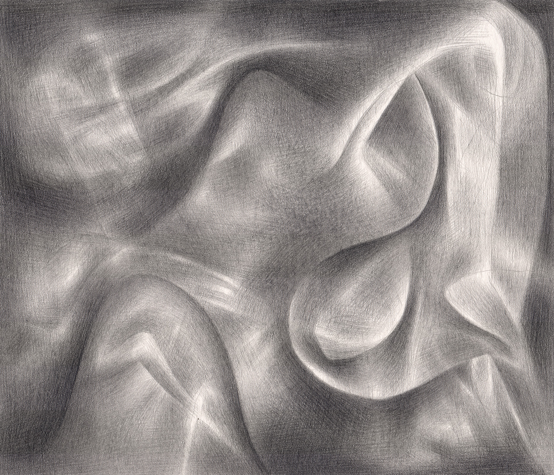   Friends Made of Smoke &amp; Light , 2007. Graphite on paper. 7" x 6". 